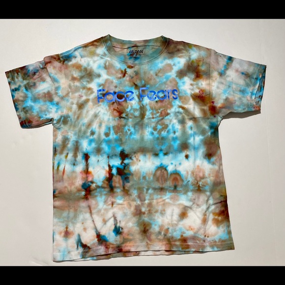 Blue  Tie dye youth T-shirt - Picture 1 of 3